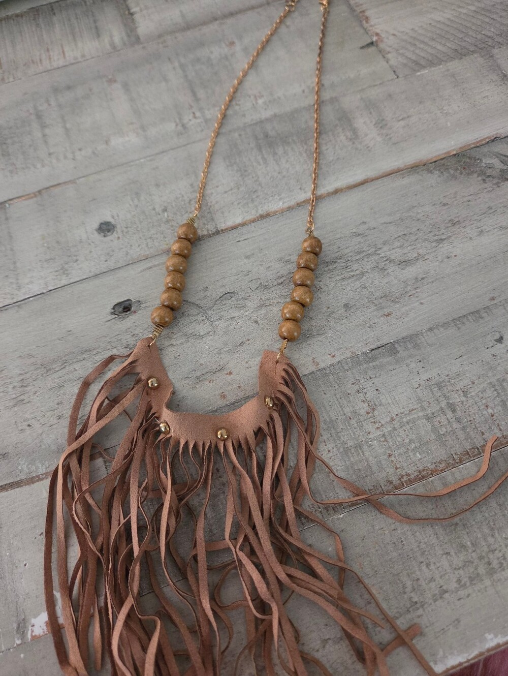 Shyanne Western Leather Fringe Statement Necklace